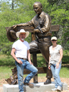 Custom portrait bronze monumental western ranch sculpture scene of Bo Rubenstein, Texas Pipe, placed on his Frebo Ranch between Austin and Houston on Hwy 71 in Texas by Tom White monumental bronze sculptor, commission bronze portraits, public figurative bronze monuments, commission a sculpture