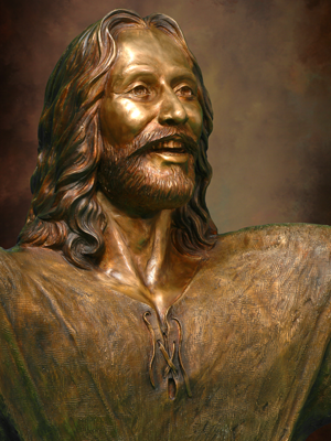 smiling jesus statue