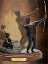 "Teachable Moment", Tabletop bronze sculpture, father and son bronze, Tom White, Christian sculptor, bronze statues of children, family portrait bronze sculptures, figurative bronze statues, Biblical statues, religious bronze sculptures, inspirational gifts, liturgical catholic statuary, monumental church art, sculptures of Old and New Testament characters, monumental religious sculpture scenes, statues of Jesus, sculptures of Christ and children, commission a sculpture